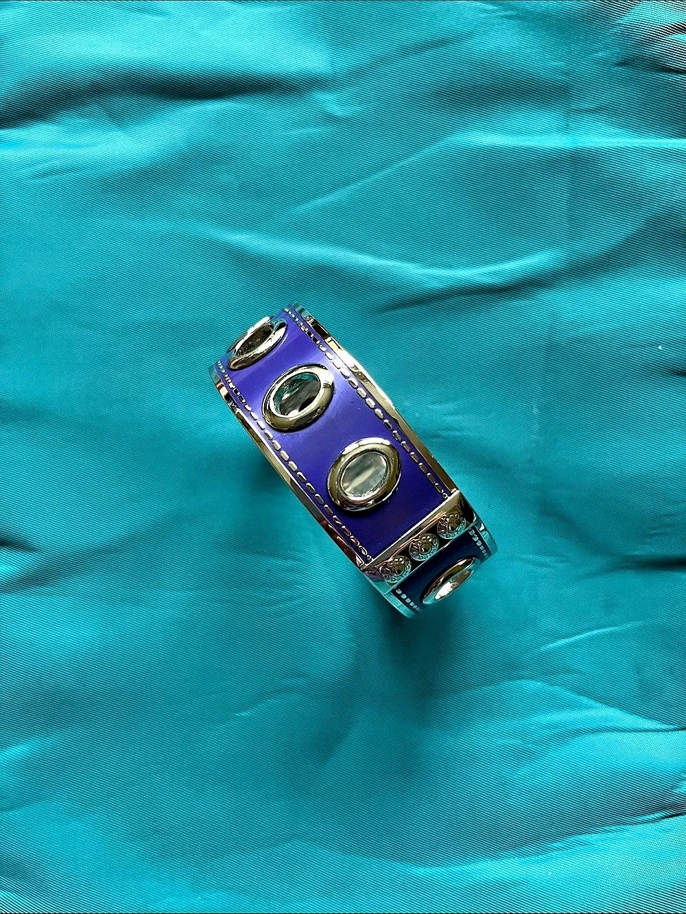 Pandora Purple Enamel Silver-Tone Bracelet